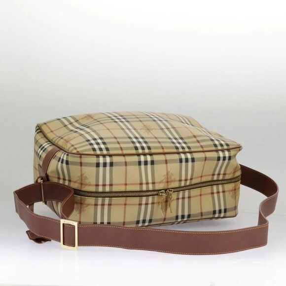 BURBERRY Nova Check Shoulder Bag PVC Beige Gold - Picture 6 of 16